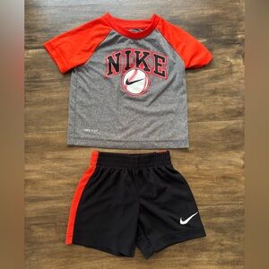 Nike Dri-fit Kids Matching T-shirt and Shorts Set. Size 2T